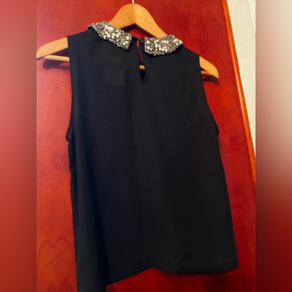 Soprano jeweled beaded collar sleeveless top M Women - Picture 3 of 9